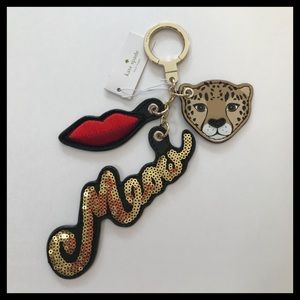 NWT Kate Spade Leopard Novelty Mix Keychain
